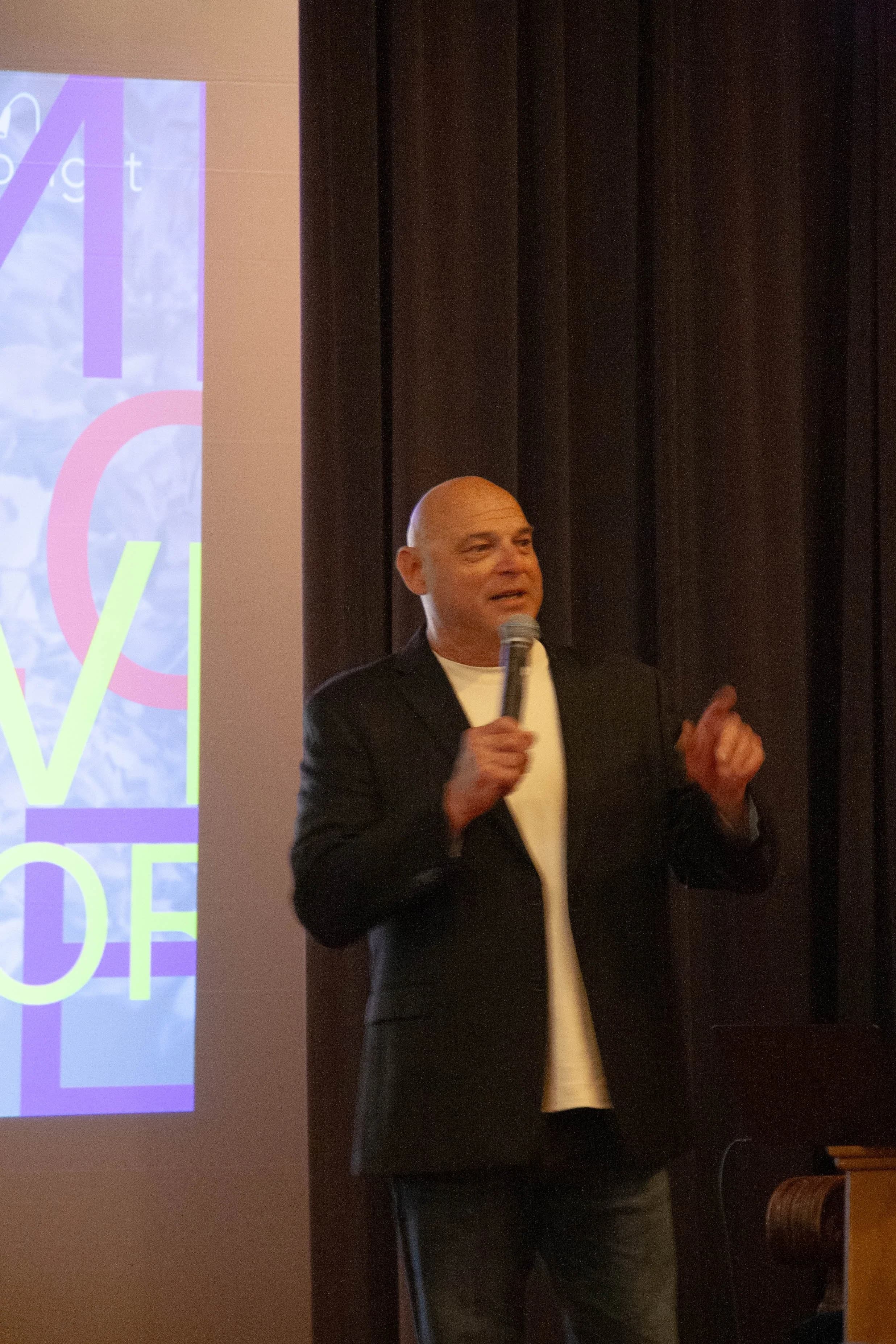 Michael Delgado speaking at the lodge