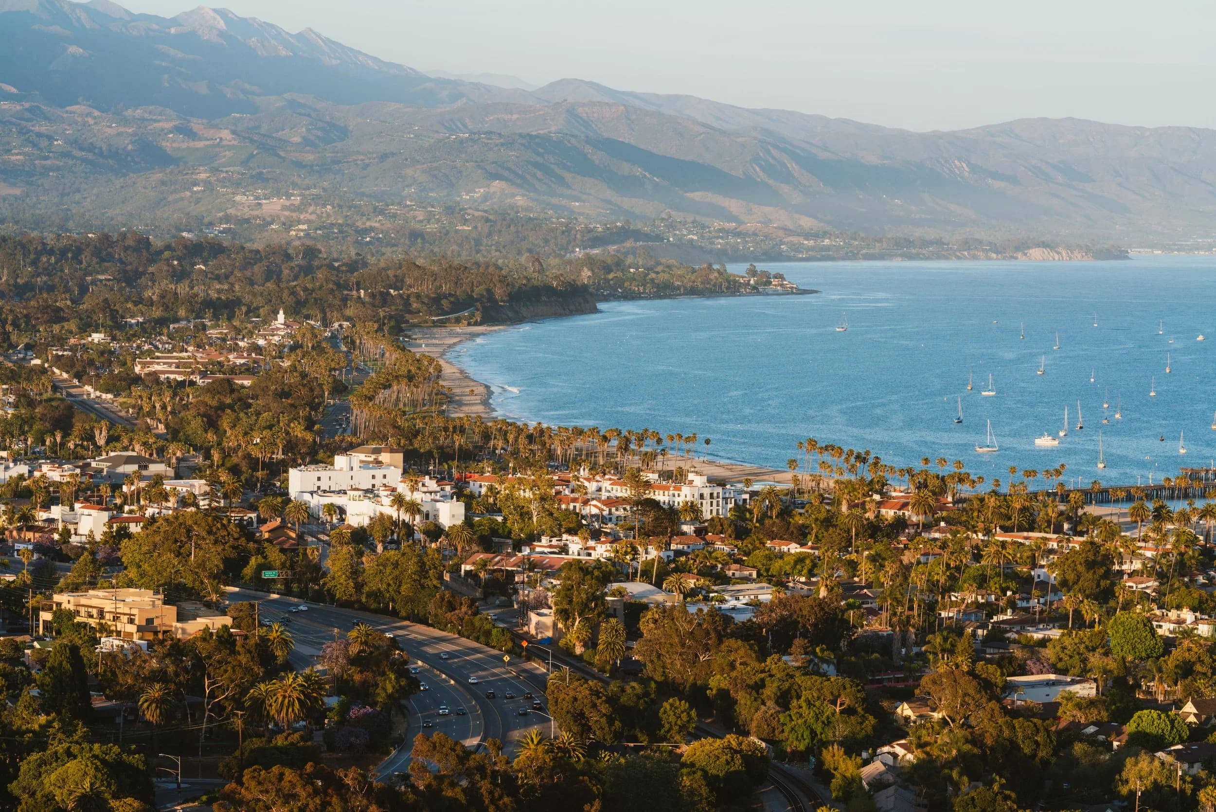 Aerial view of the Santa Barbara south coast